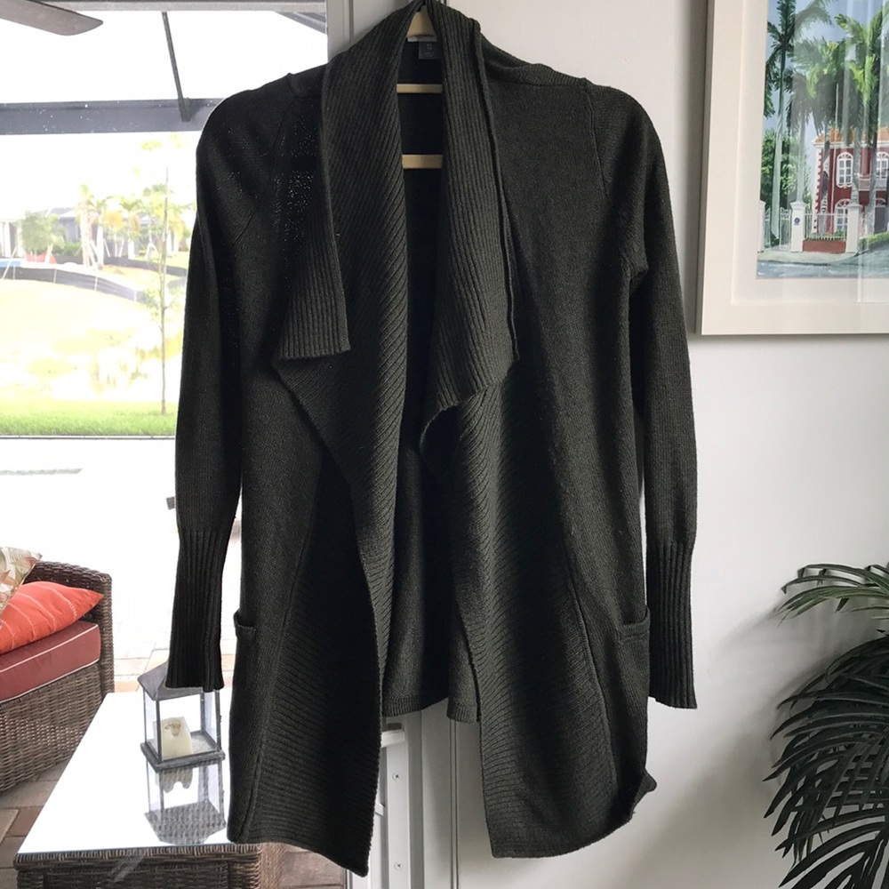 Army green cardigan